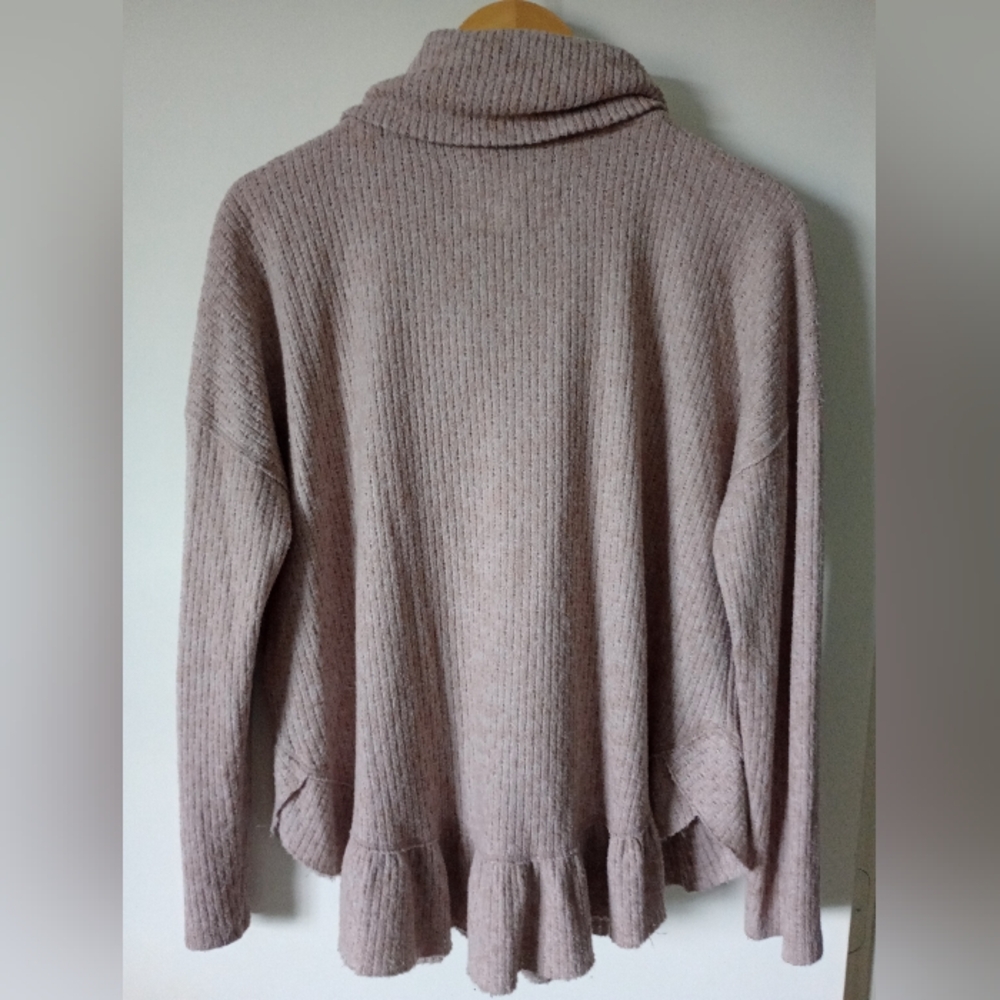 Maeve Anthropologie Heather Pink Cowl Neck Sweater Size Medium - Picture 5 of 8